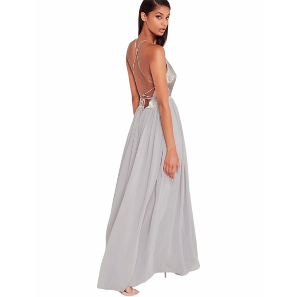 Carli Bybel x Missguided Grey Maxi Dress - Picture 3 of 6